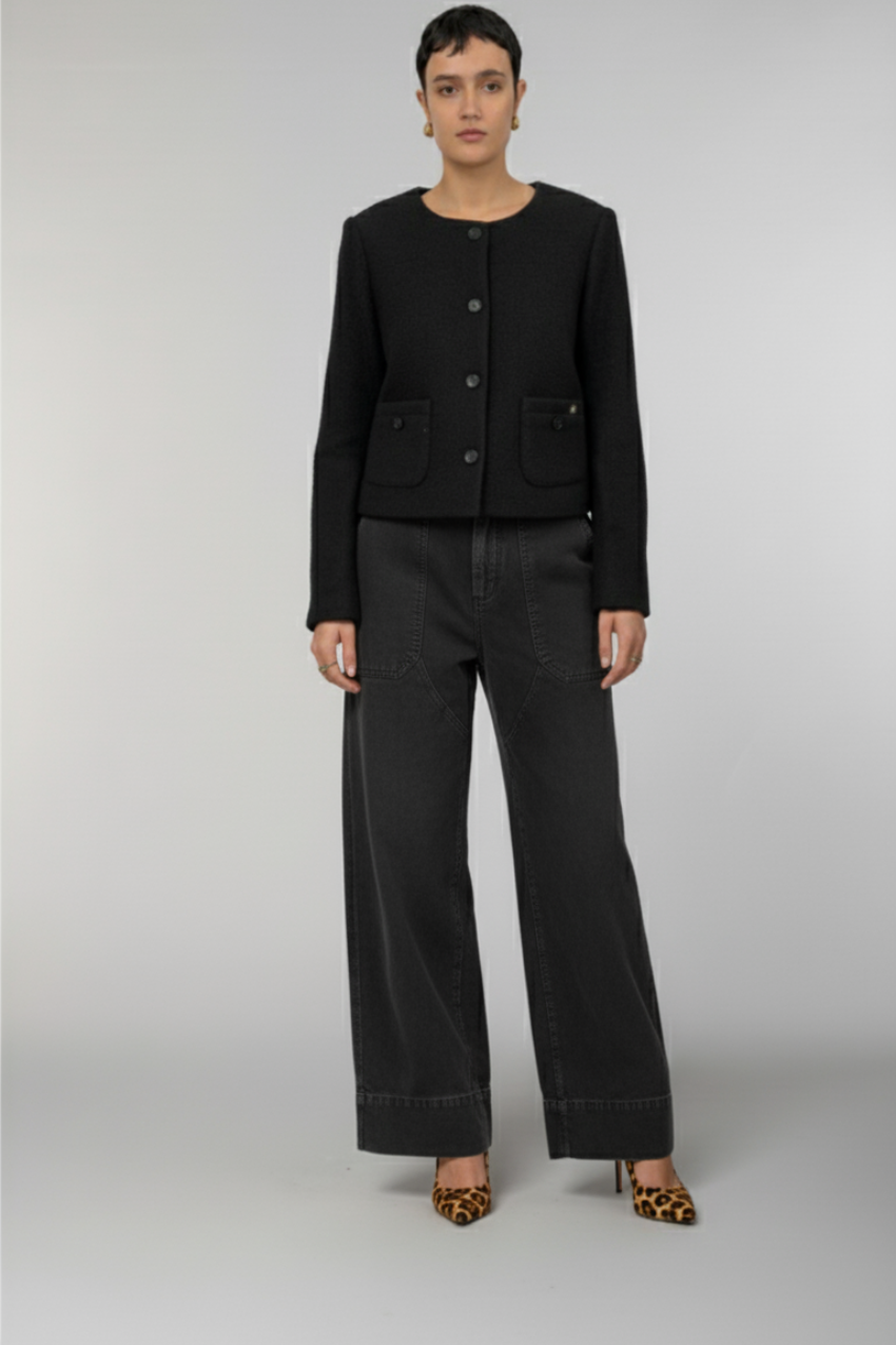 Lou Lou women’s cropped jacket in wool-blend bouclé