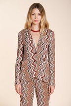 Helena veste femme en maille fantaisie vague lurex