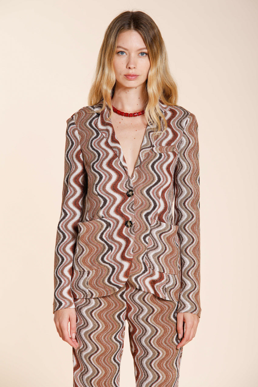 Helena veste femme en maille fantaisie vague lurex