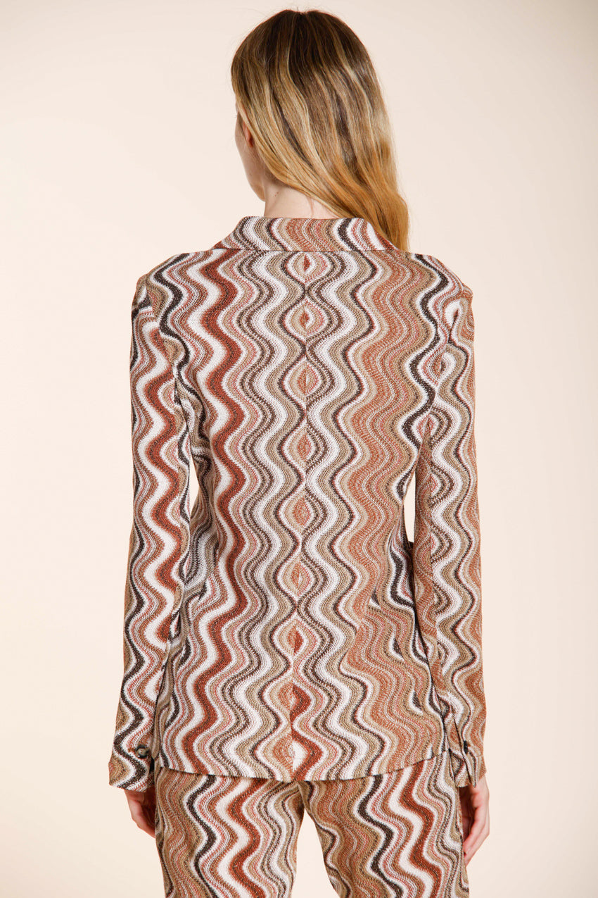 Helena veste femme en maille fantaisie vague lurex