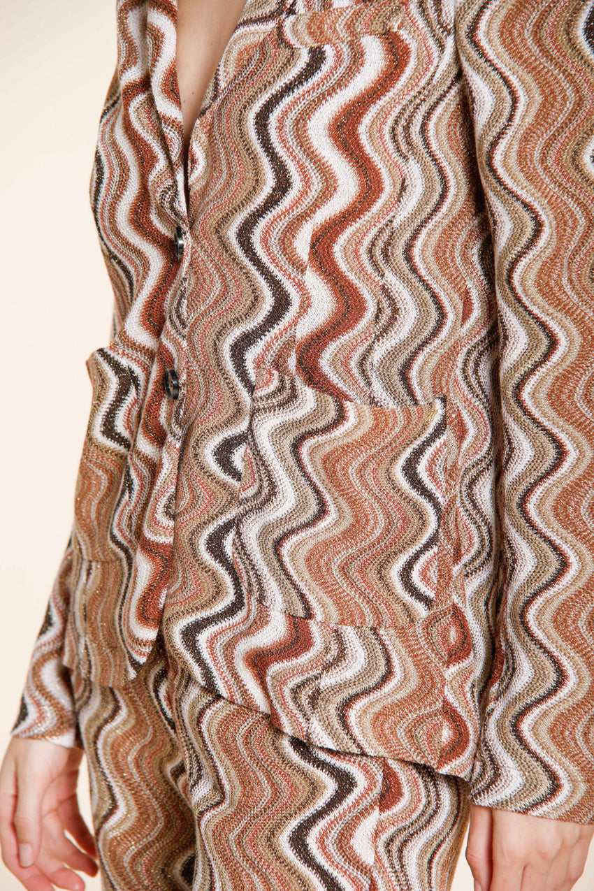 Helena veste femme en maille fantaisie vague lurex