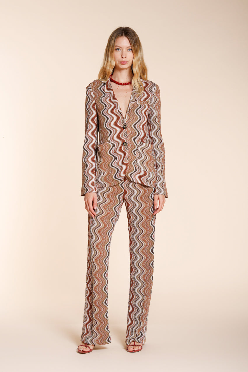 Helena veste femme en maille fantaisie vague lurex