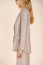 Irene women's blazer in striped pattern jersey