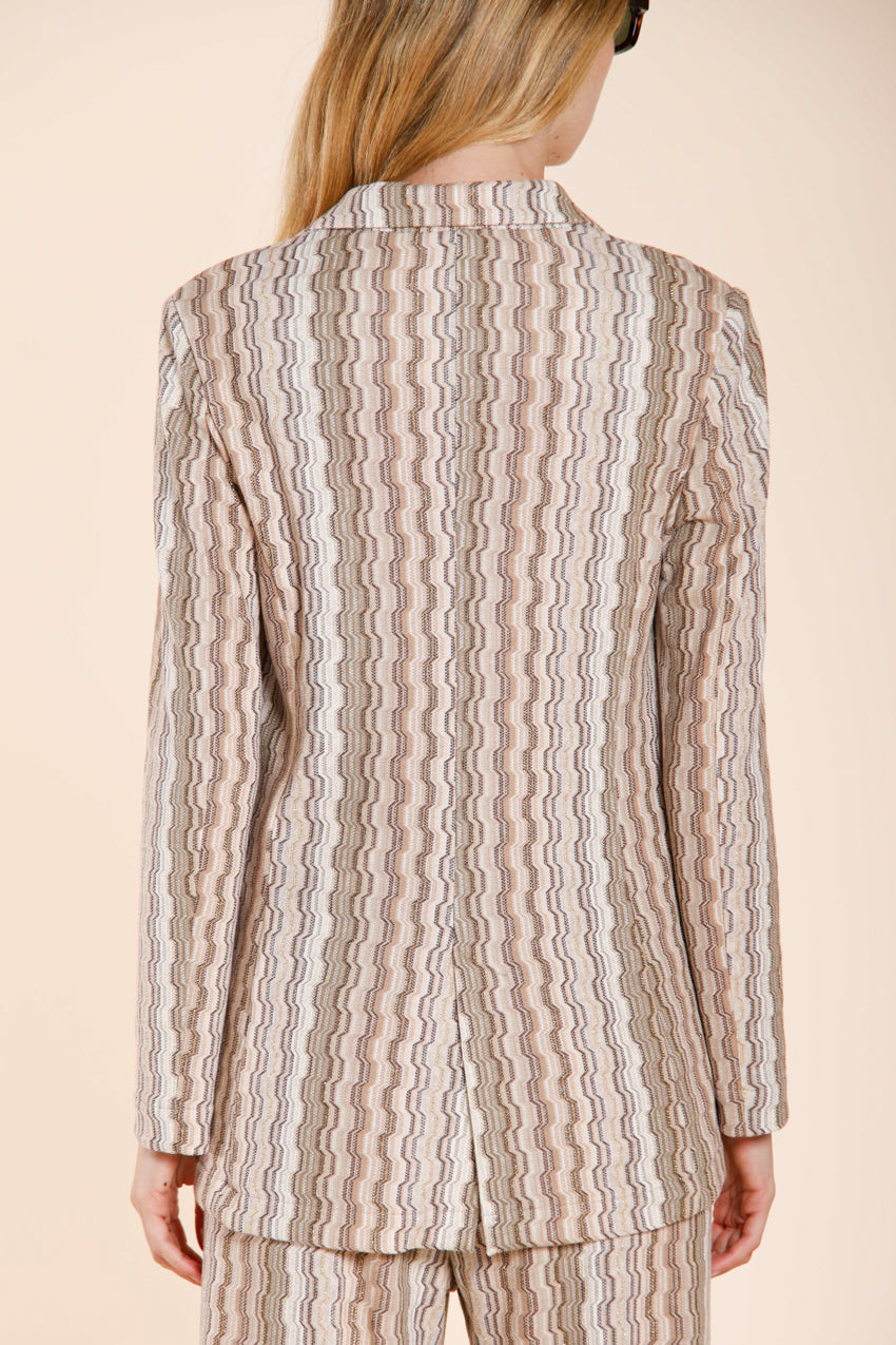 Irene women's blazer in striped pattern jersey