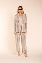 Irene women's blazer in striped pattern jersey