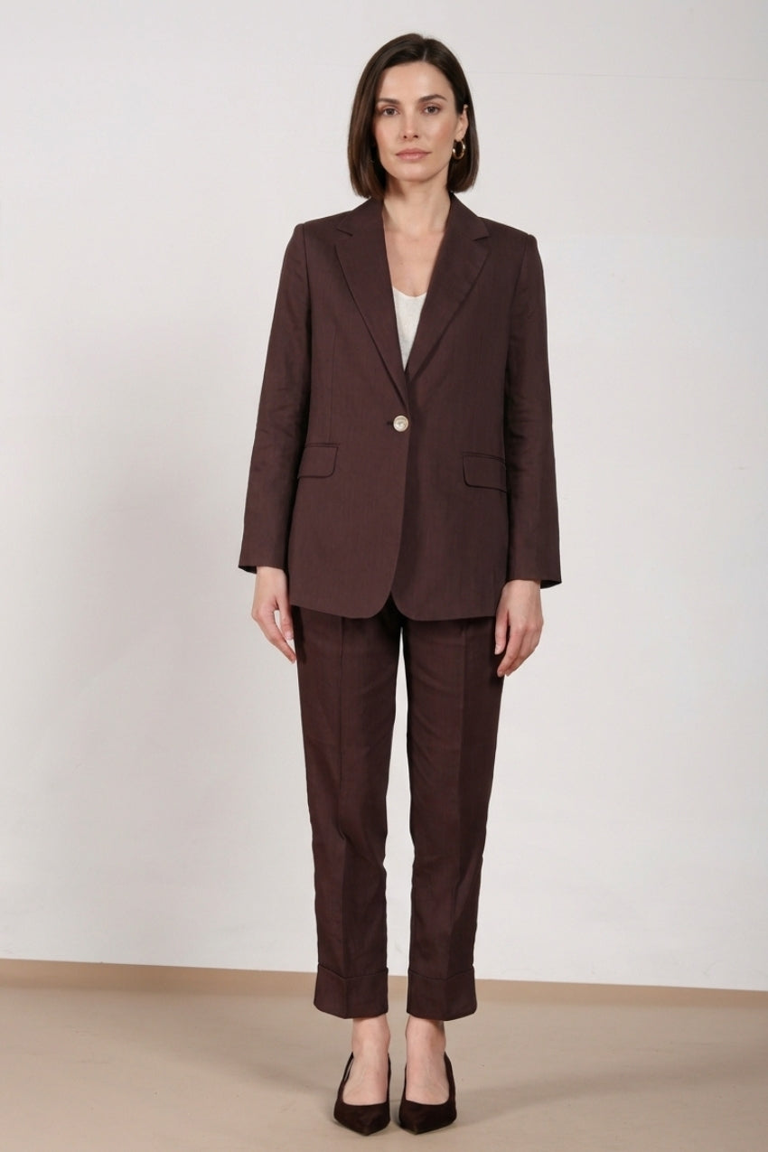Irene blazer femme en toile de lin et viscose mélangés