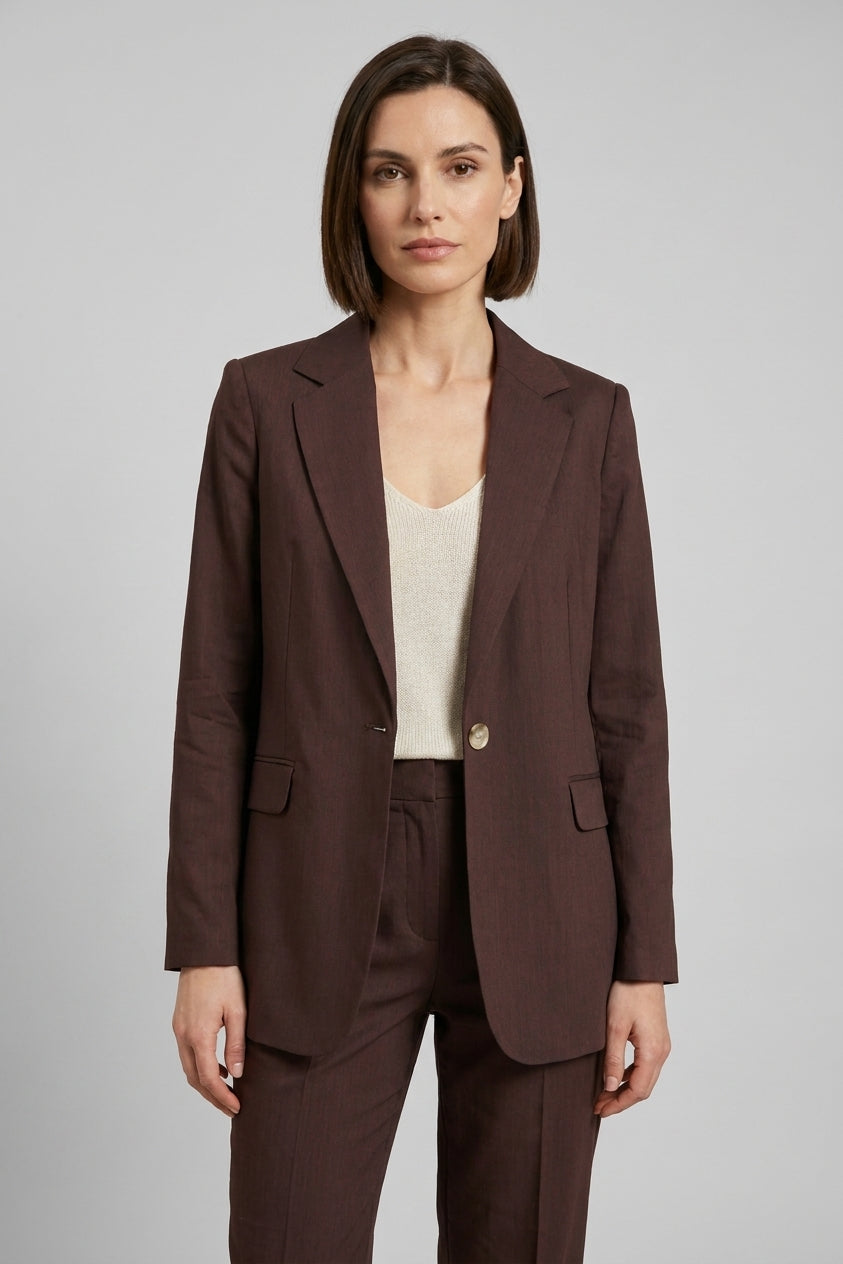 Irene blazer femme en toile de lin et viscose mélangés