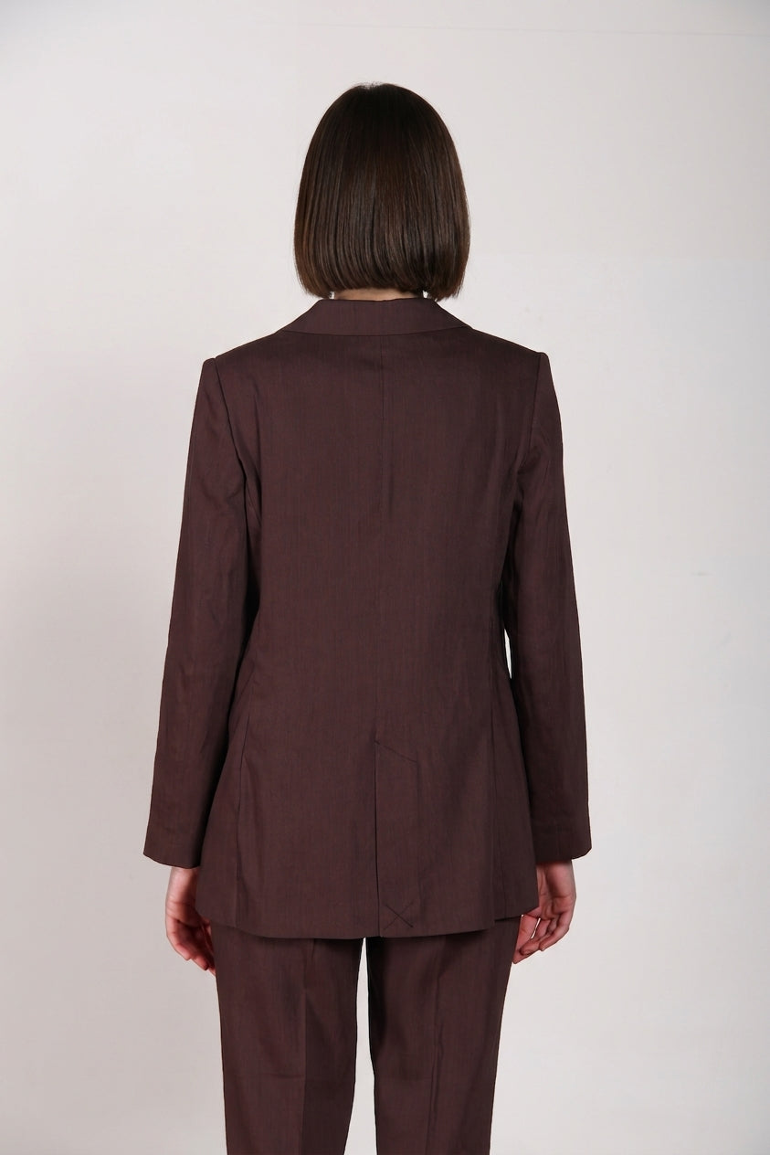 Irene blazer femme en toile de lin et viscose mélangés