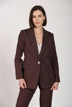 Irene blazer femme en toile de lin et viscose mélangés