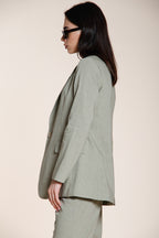 Irene women's blazer in linen and viscose blend canvas