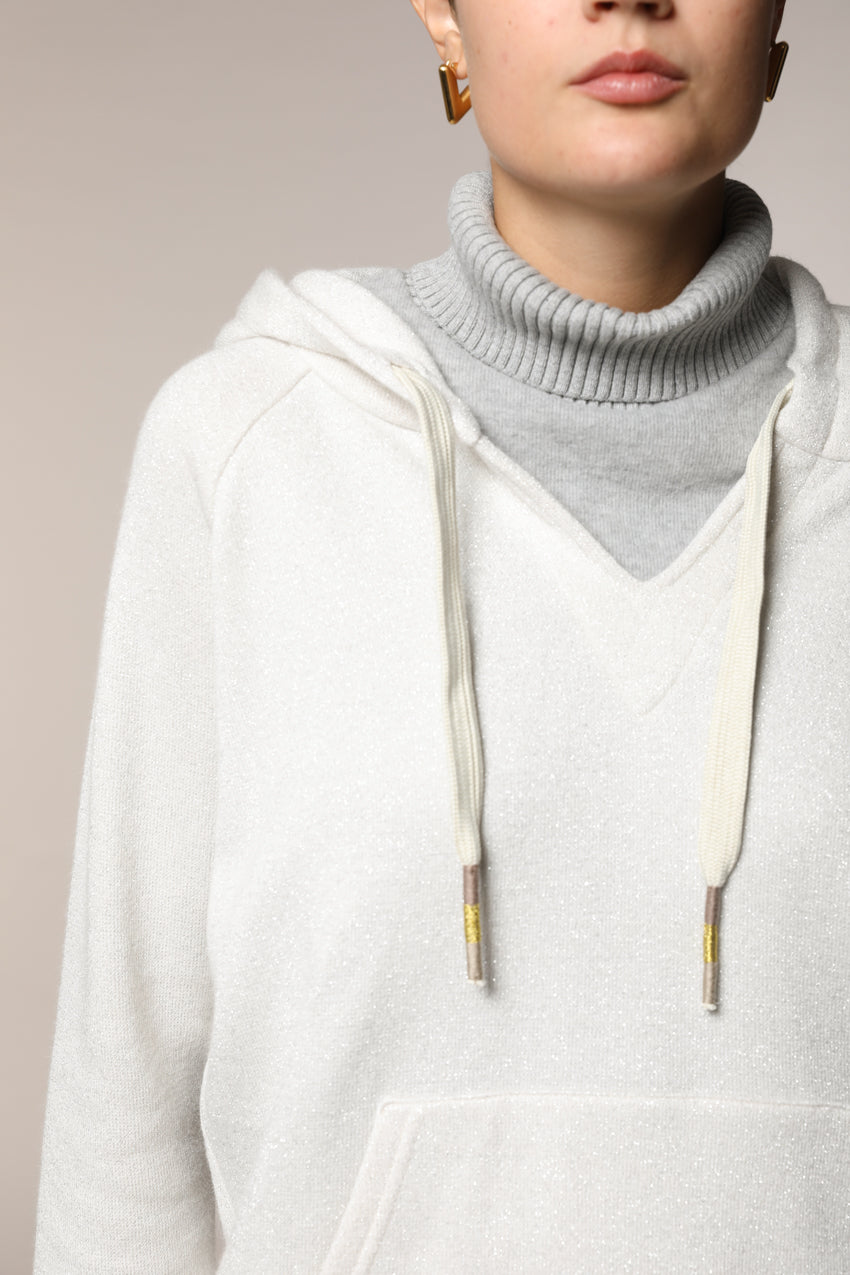 Hoodie sweat à capuche femme en jersey avec lurex