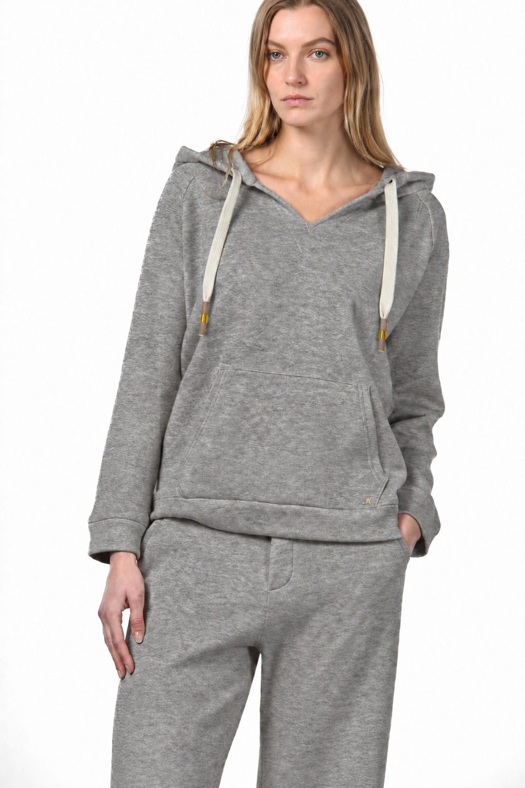Hoodie sweat femme en jersey effet maille