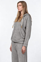 Hoodie sweat femme en jersey effet maille