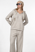 Hoodie sweat femme en jersey effet maille