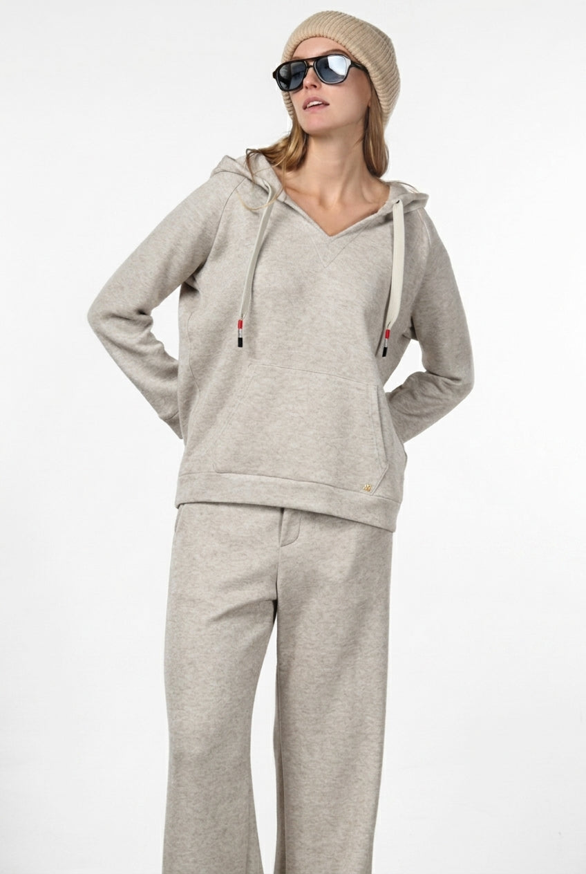 Hoodie women’s sweatshirt in knit-effect jersey