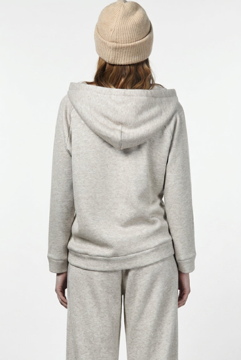 Hoodie women’s sweatshirt in knit-effect jersey