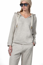 Hoodie sweat femme en jersey effet maille