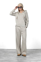 Hoodie women’s sweatshirt in knit-effect jersey
