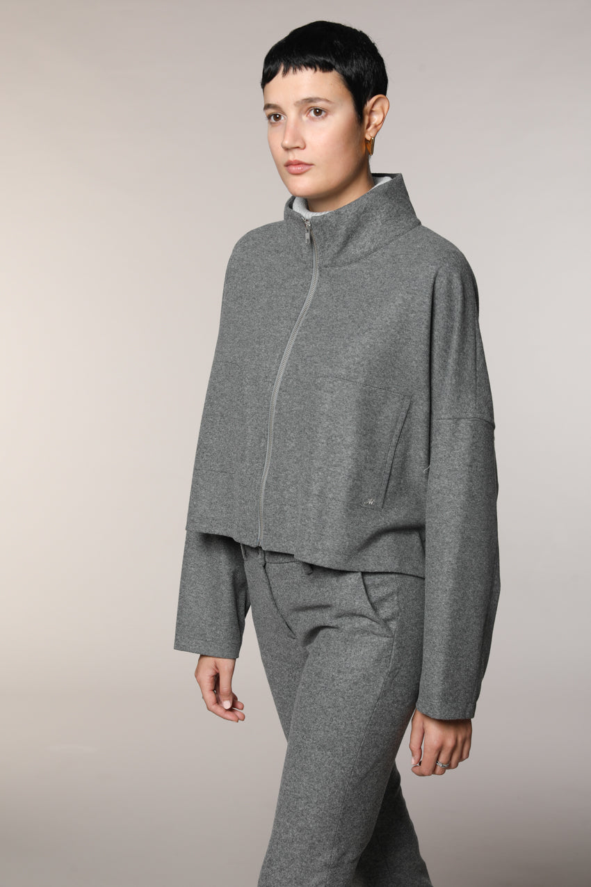 Nora felpa cropped donna in jersey flanella