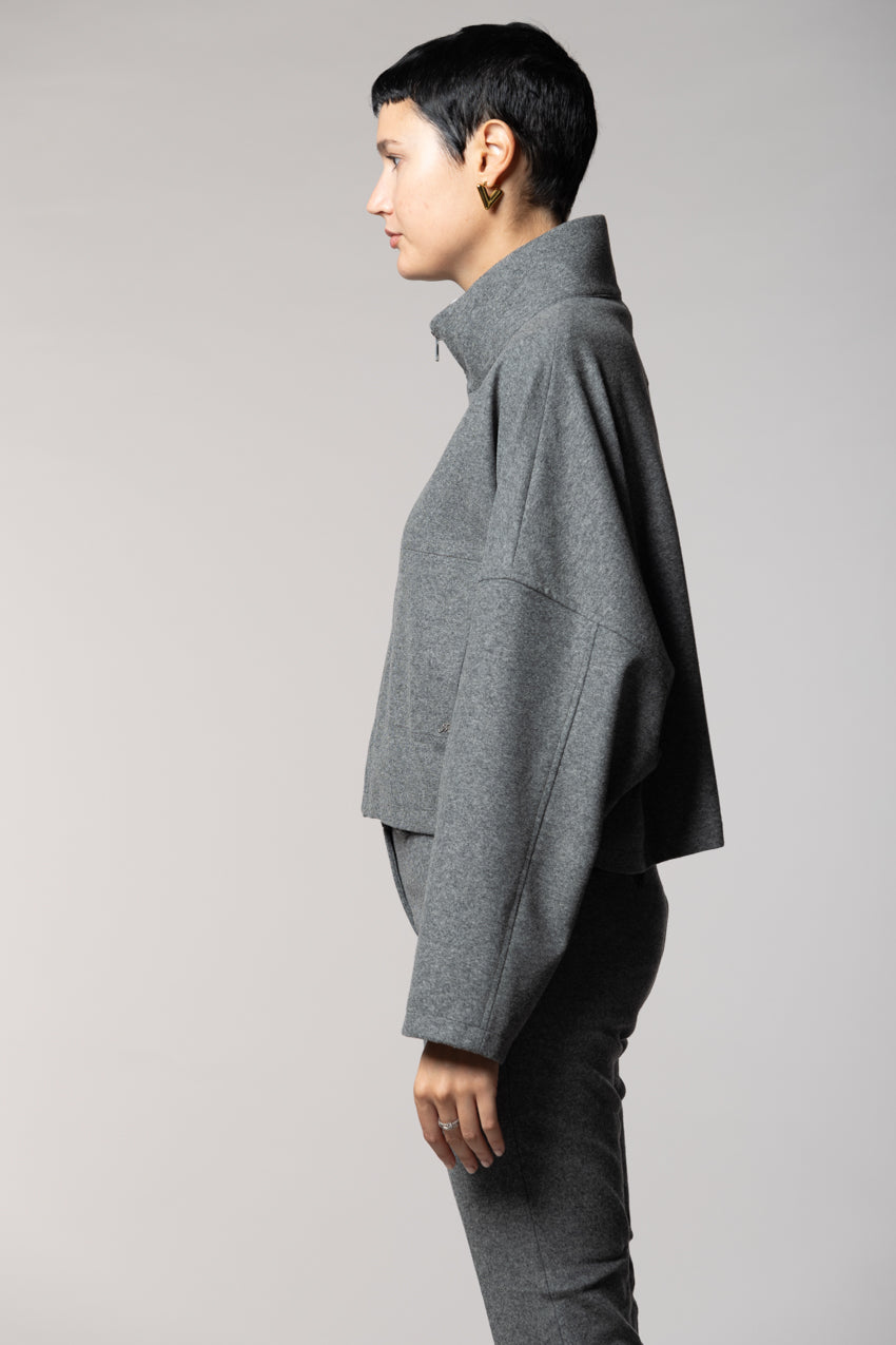 Nora felpa cropped donna in jersey flanella
