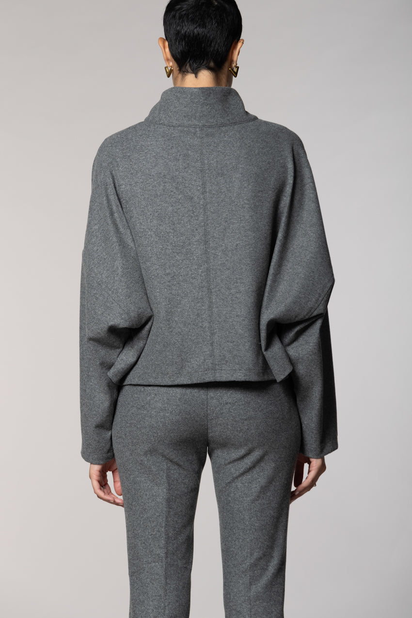Nora felpa cropped donna in jersey flanella