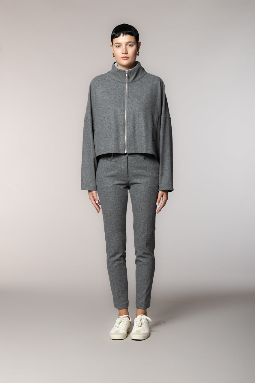 Nora felpa cropped donna in jersey flanella