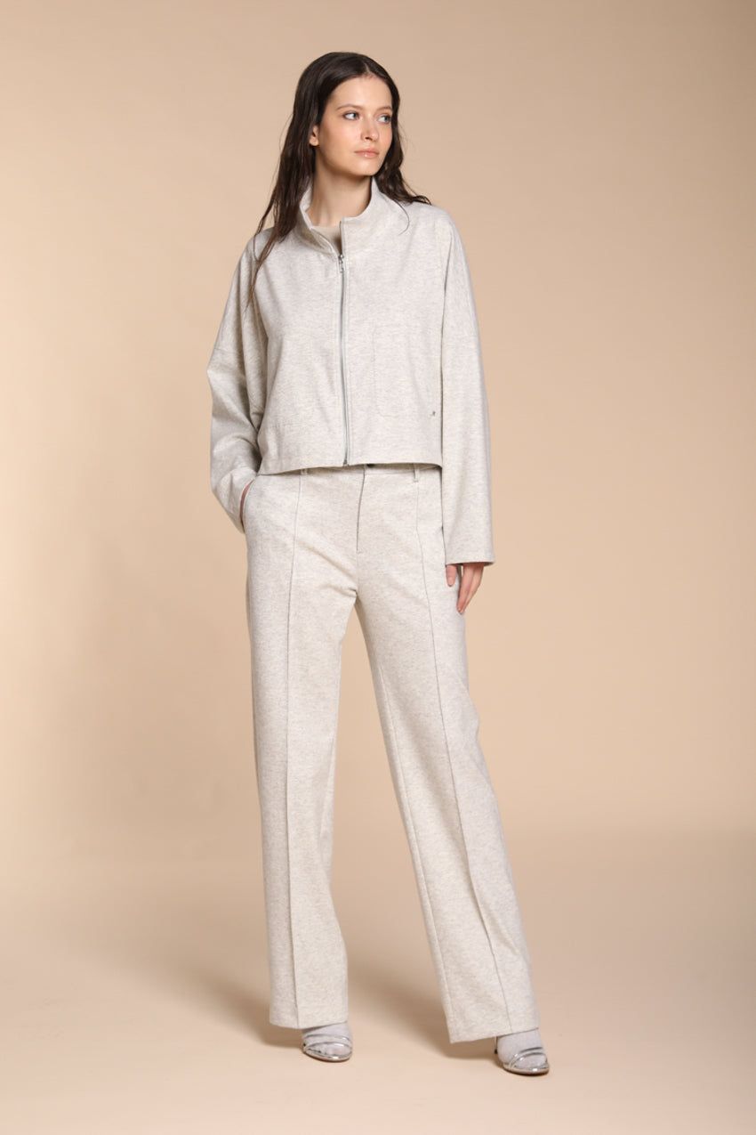 Foto 3 Nora felpa cropped donna in jersey flanella