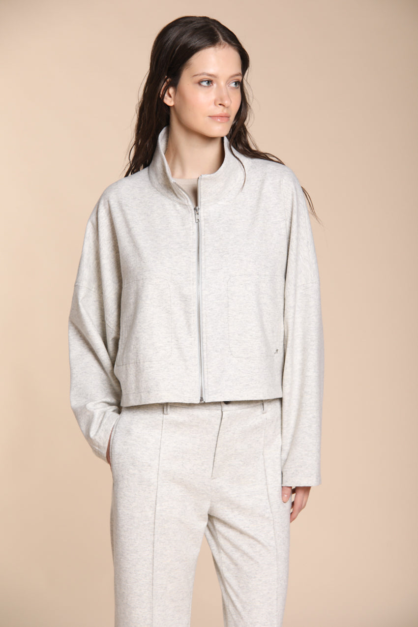 Foto 1 Nora felpa cropped donna in jersey flanella