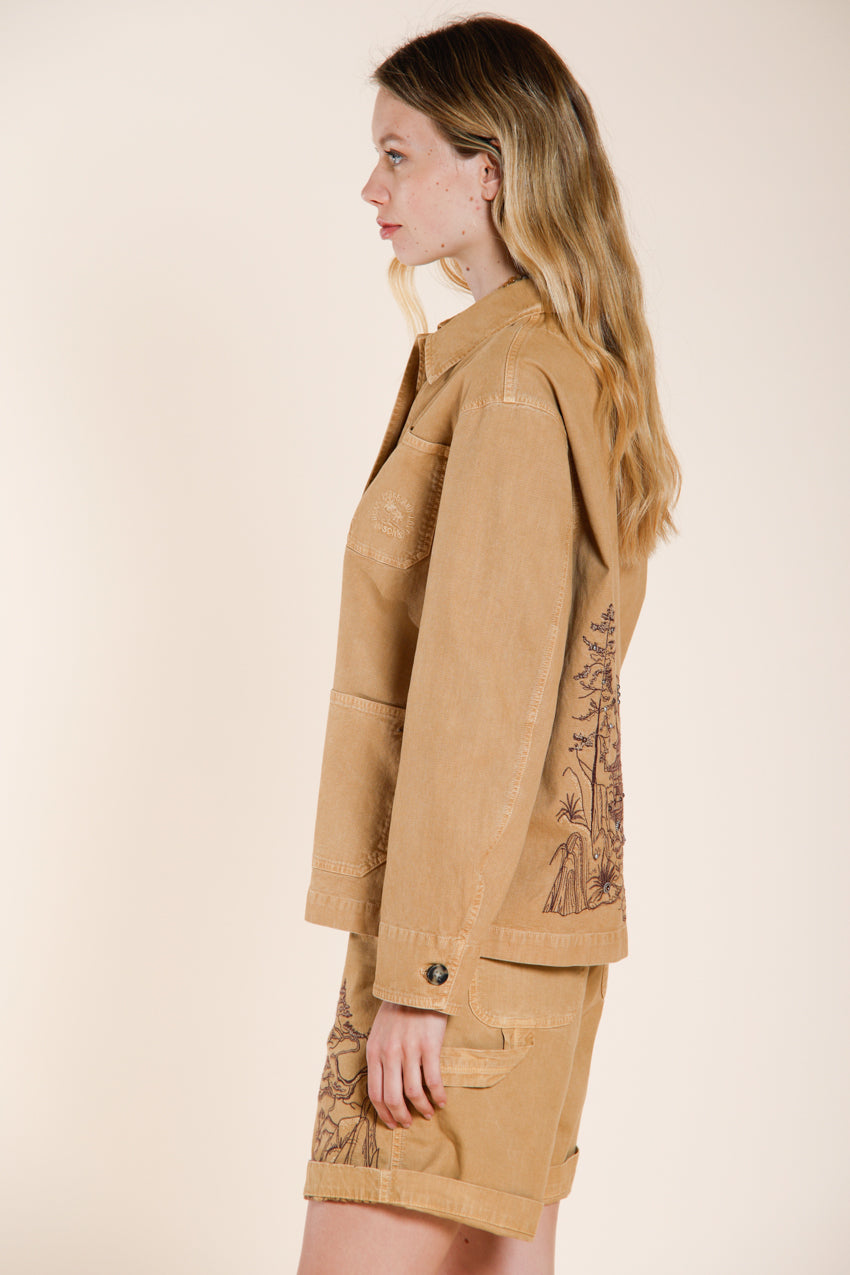 Irma Pockets women's jacket in slub panama