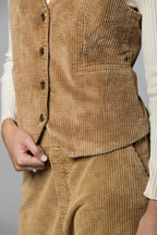 Ellen gilet donna in velluto a costa larga