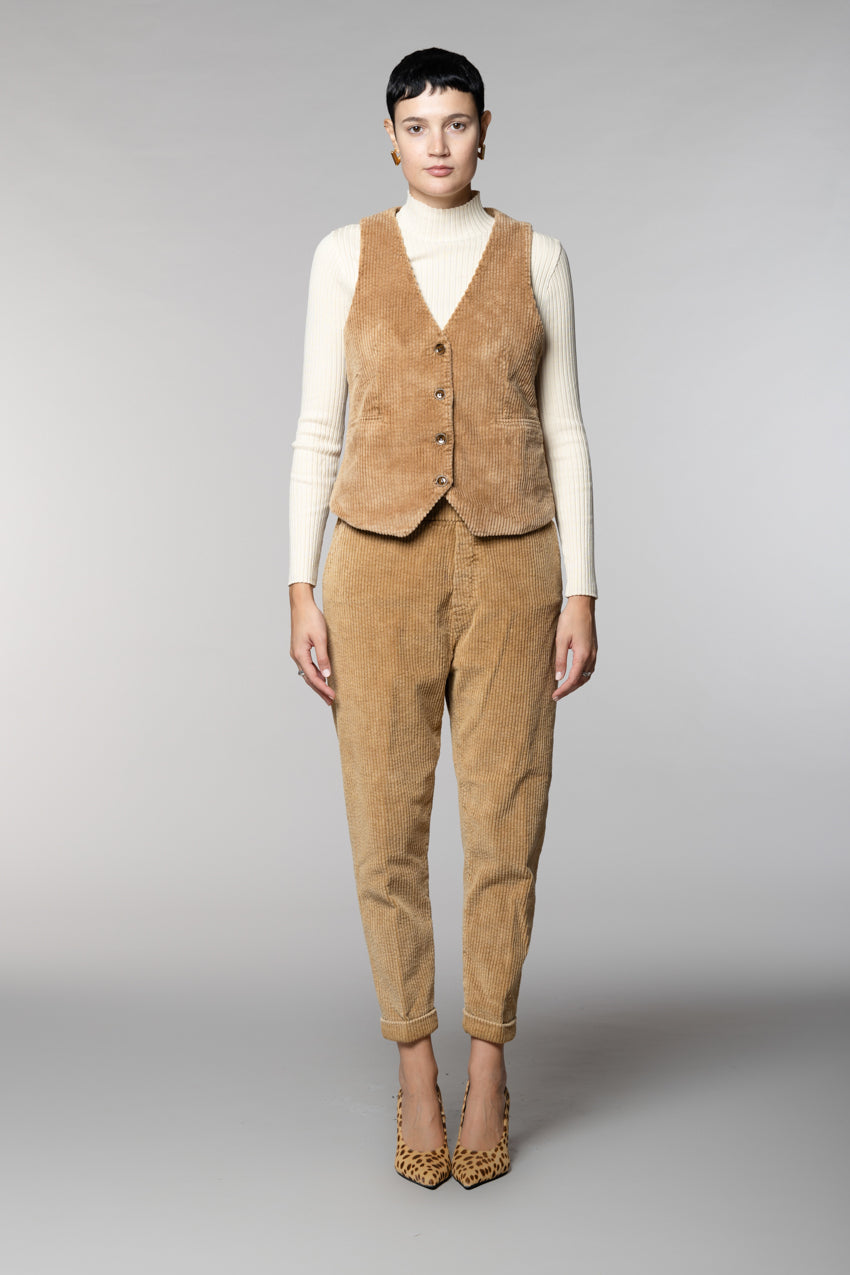 Ellen gilet donna in velluto a costa larga