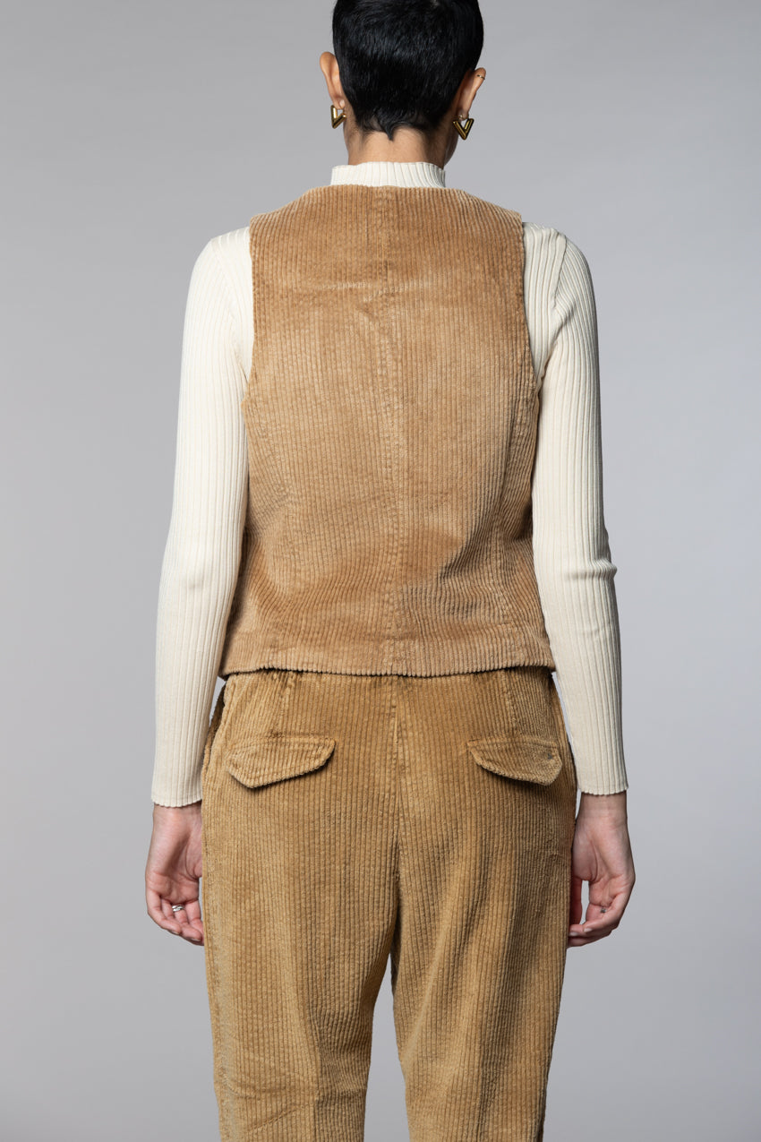 Ellen gilet donna in velluto a costa larga