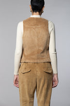 Ellen gilet donna in velluto a costa larga