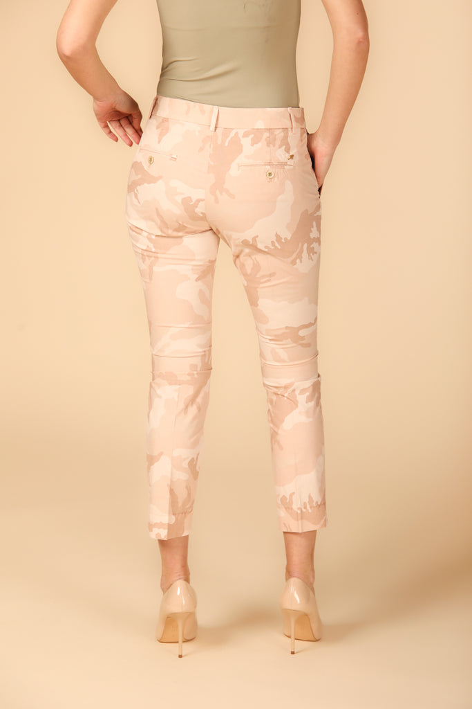 Image 4 of Women's Capri Chino Pants, Jacqueline Curvie Model, in Pink Camouflage, Curvy Fit by Mason's