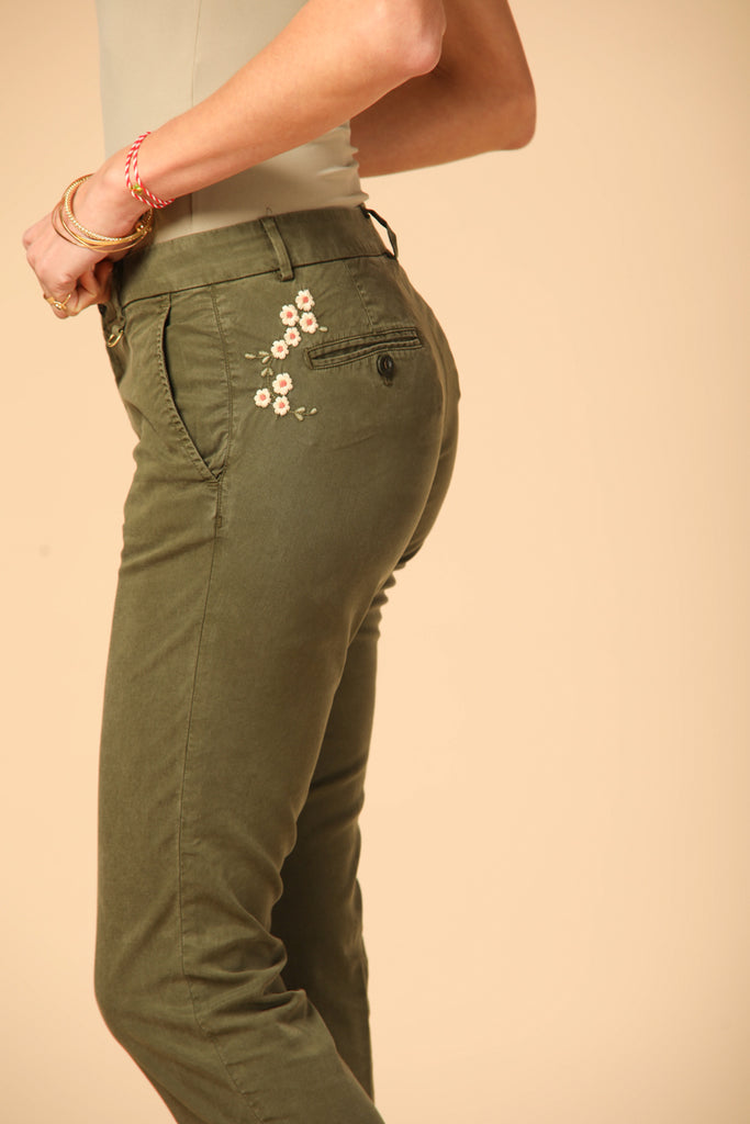 Image 4 of Women's Capri Chino Pants, Jacqueline Curvie Model, in Green, Curvy Fit by Mason's