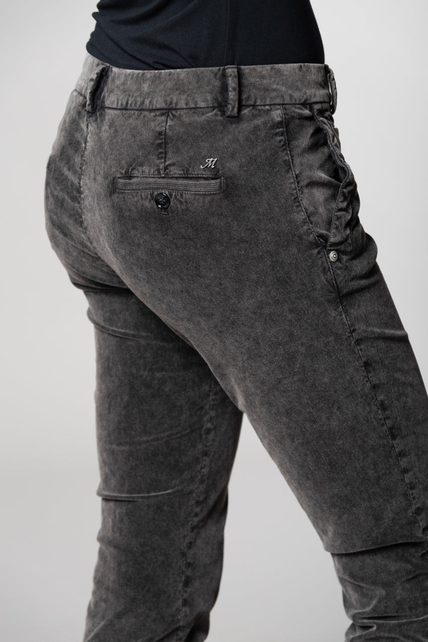 Jaqueline Archivio pantaloni chino donna in velluto 1000 righe slim fit