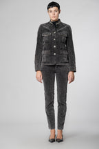 Jaqueline Archivio pantalon chino femme en velours 1000 raies slim fit