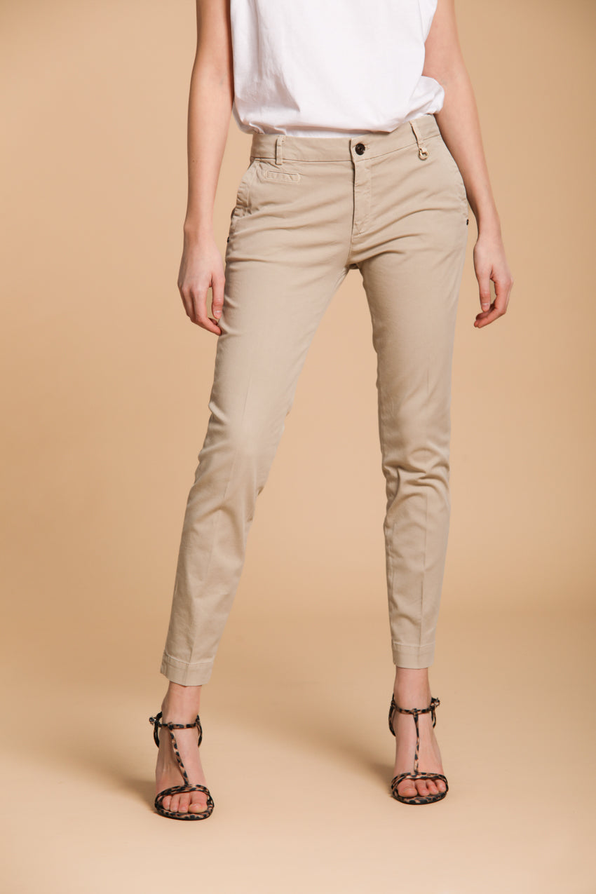 Jaqueline Archivio pantalone chino donna in gabardina slim fit