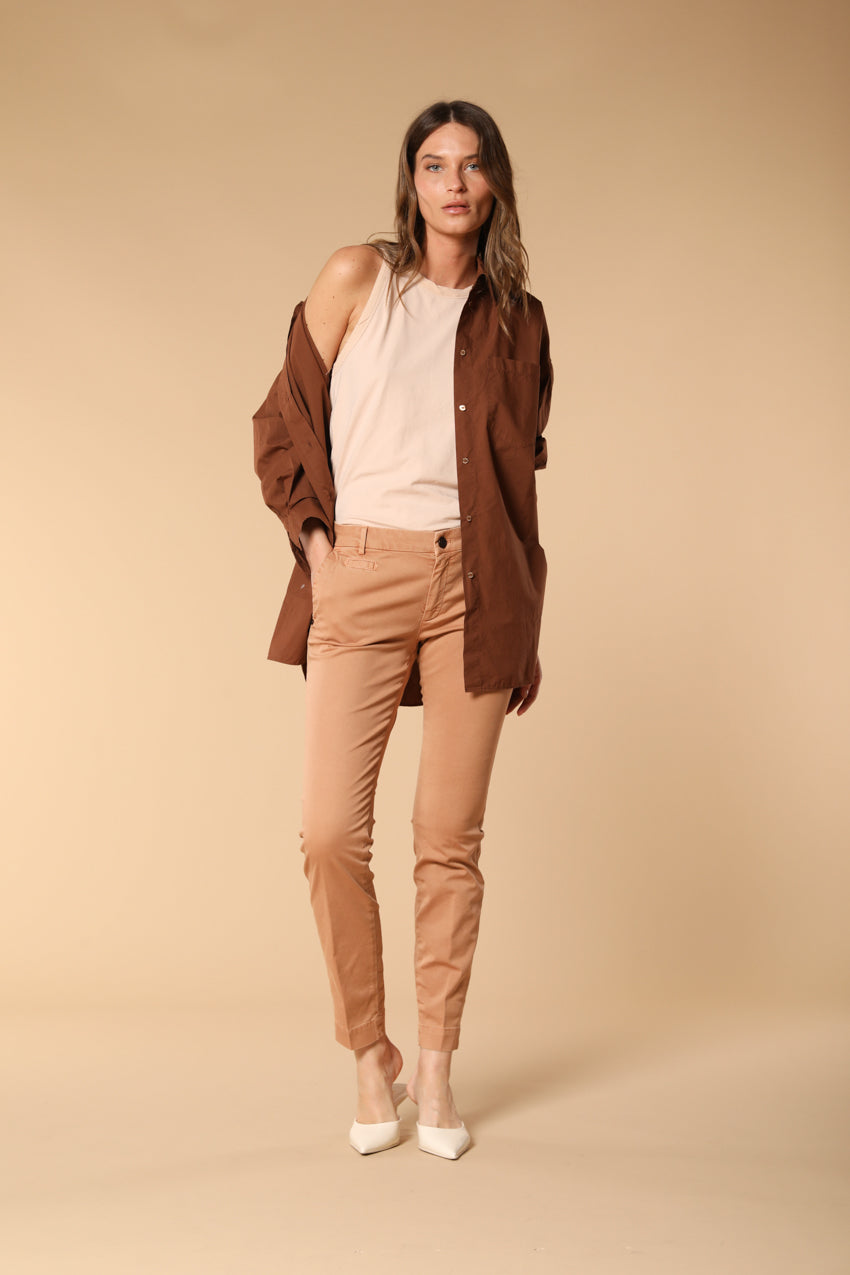 Jaqueline Archivio Pantalon Chino Femme en Gabardine coupe slim