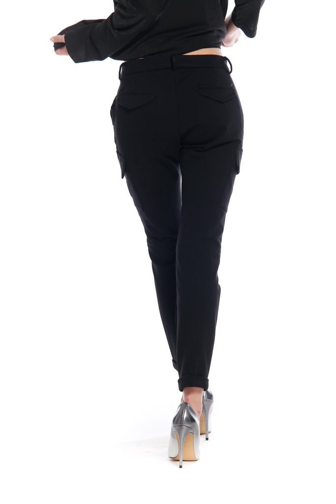 picture 3 of women's Chile City cargo pants in black jersey by Mason's