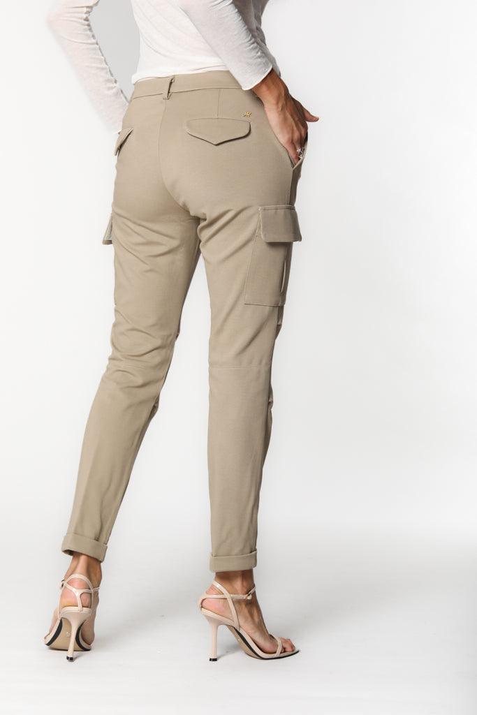 picture 3 of women's Chile City cargo pants in light beige jersey by Mason's 