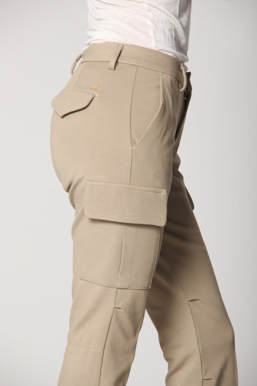 Bild 4 der Damen- Cargo  Hose aus Jersey Hellbeige Modell Chile City von Mason’s