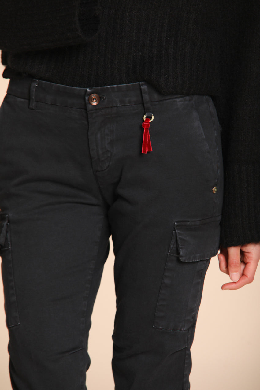 Chile City pantalon cargo femme en satin slim fit