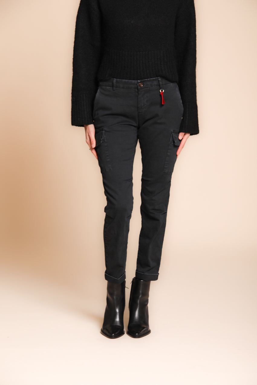 Chile City pantalon cargo femme en satin slim fit