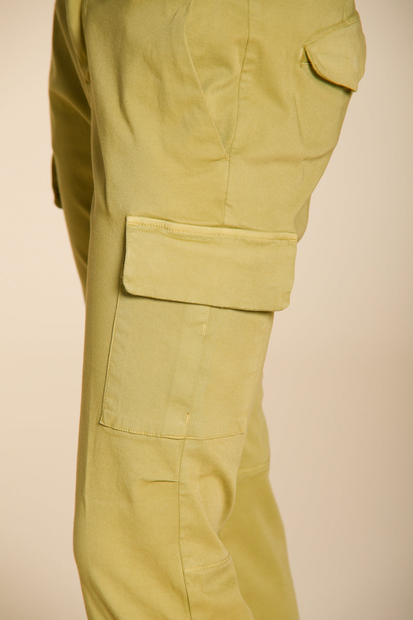 Chile City pantalon cargo femme en gabardine stretch slim fit