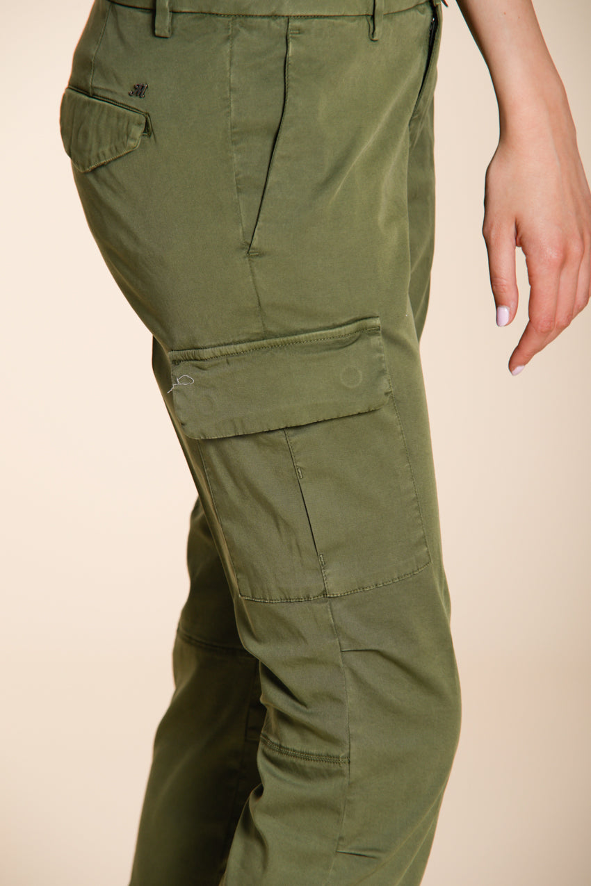Chile City Damen Cargohose aus Stretch-Gabardine slim fit