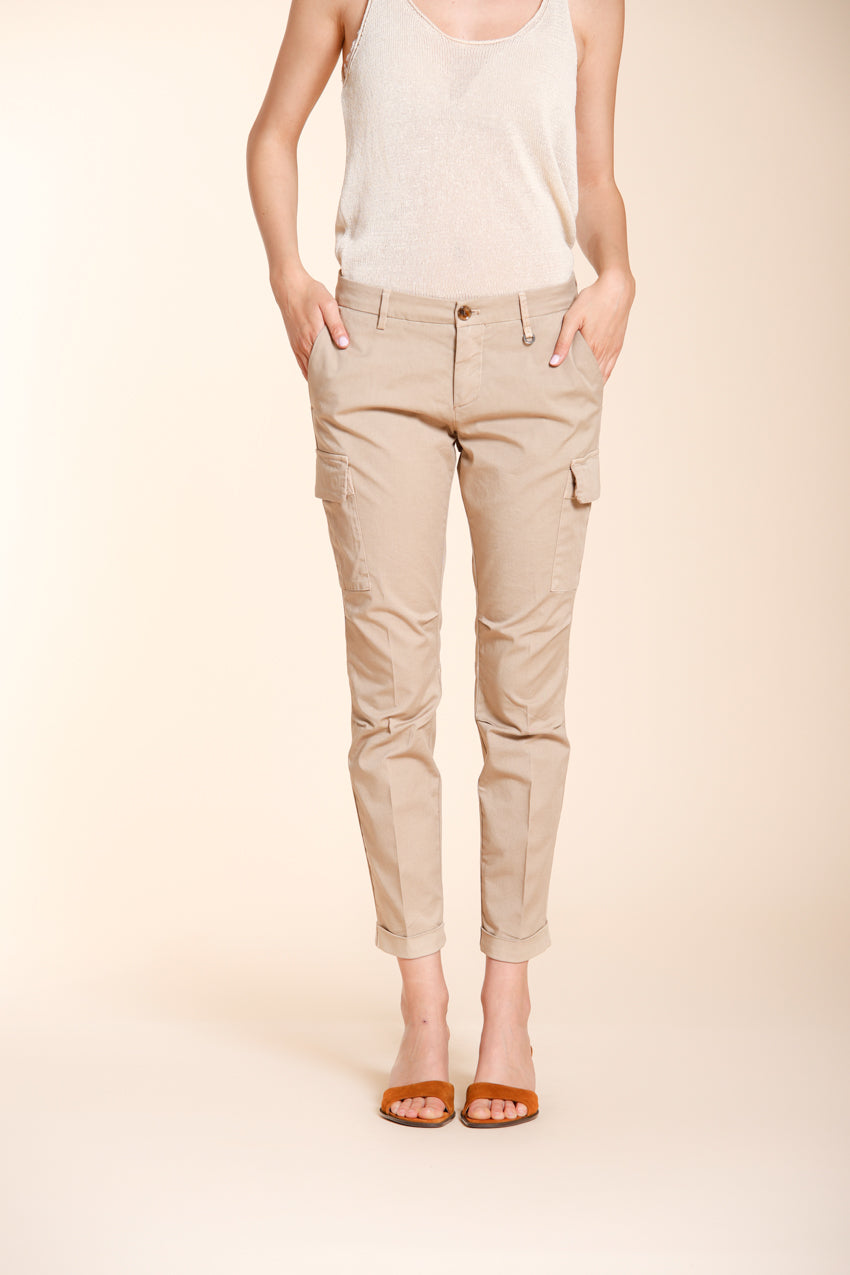 Chile City Damen Cargohose aus Stretch-Gabardine slim fit