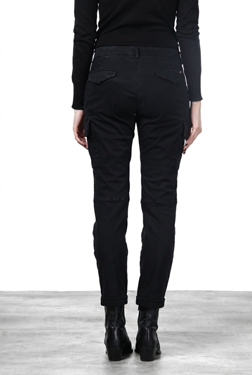 Chile City pantalone cargo donna in raso slim fit