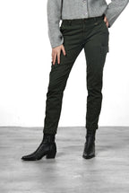 Chile City pantalone cargo donna in raso slim fit