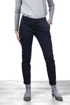 Chile City pantalone cargo donna in raso slim fit